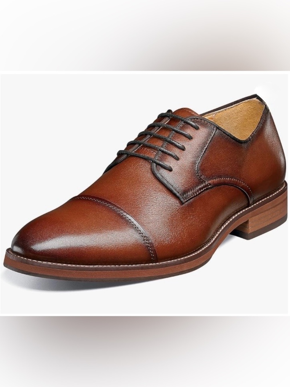 Florsheim Men's Cognac Brown Cap-Toe Derby Size 9